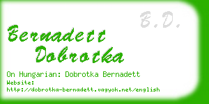 bernadett dobrotka business card